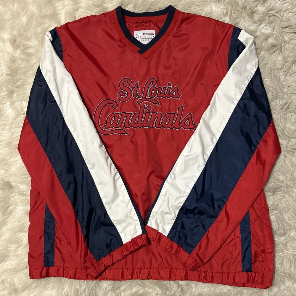 St Louis Cardinals Genuine Merchandise Colorblock Pullover Windbreaker Large Vtg